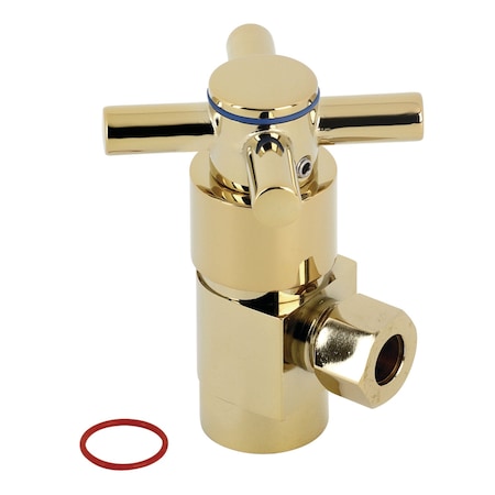Kingston Brass 1/2" IPSx3/8" O.D. Anti-Sz Qrtr Turn Ceramic Cartrdge Angle Stop, Brass CD43302DX